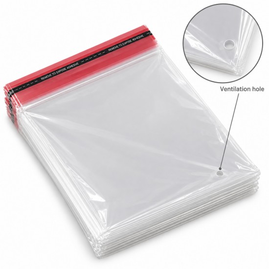 Caurspidīgie maisiņi ar ventilācijas atveri 35×45+5 cm atloks, 25 mikroni , 100 gab.