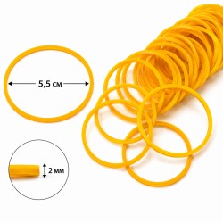 Kancelejas gumijas 100 g – dzeltenas, Ø55 mm, biezums 2 mm