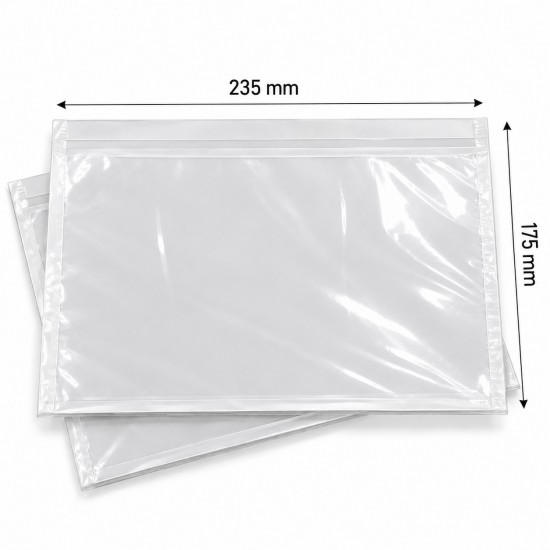 Pašlīmējošās dokumentu kabatas DL, 235×175 mm, caurspīdīgas,100 gab.