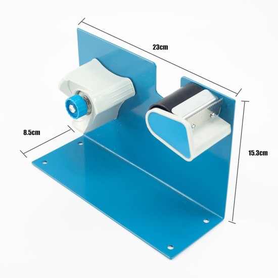 Dispenser, table holder for gluing adhesive tape. Holder for adhesive tape up to 50mm wide, with a knife for cutting the tape.
