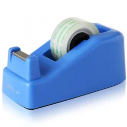 Dispenser, table holder for gluing adhesive tape. Holder for adhesive tape up to 20mm wide, with a knife for cutting the tape. Color Blue