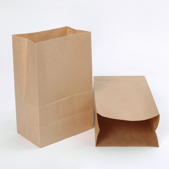 Paper block bottom bag brown 25*14*33cm, 25pcs