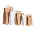 Paper bags with flat handles