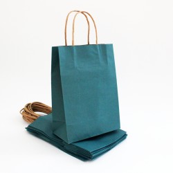 Paper bag with twisted handles 42*31*12cm, blue green, 12pcs