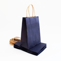 Paper bag with twisted handles 42*31*12cm, navy blue, 12pcs