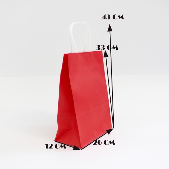 Paper bag with twisted handles 33*26*12cm, 12pcs