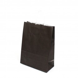 Paper bag with twisted handles 18*8*24cm, black color