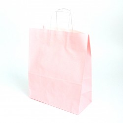 Paper bag with twisted handles 25*12*31cm, pink color