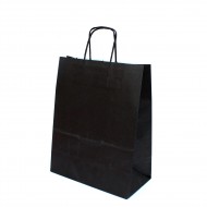 Paper bag with twisted handles 25*12*31cm, black color