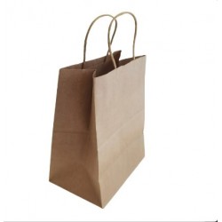 Paper bag with twisted handles 27*21*11cm, kraft, 12pcs