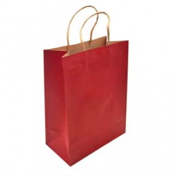 Paper bag with twisted handles 27*21*11cm, red, 12pcs