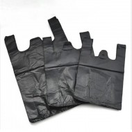 Shopping bags with handles, HDPE, 26*28+12cm, 100pcs, black