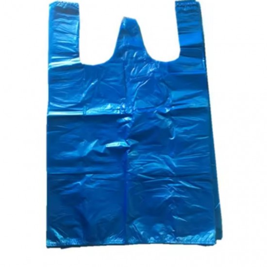 Shopping bags with handles, HDPE, 40*44+16cm, 100pcs, blue