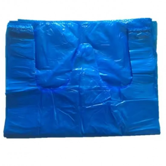 Shopping bags with handles, HDPE, 26*28+12cm, 100pcs, blue