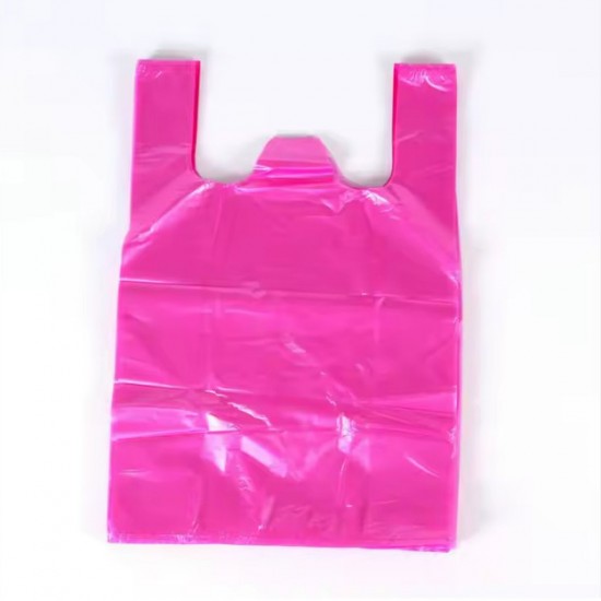 Shopping bags with handles HDPE 40*45+15cm, 100pcs, pink