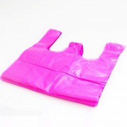 Shopping bags with handles HDPE 40*48+16cm, 100pcs, pink