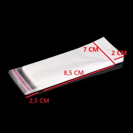 Bags with hole and self-adhesive film OPP 7*8,5cm, 200pcs