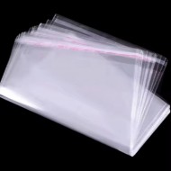 Transparent bag self-adhesive sealing bags OPP wuth hole, 22*29+5cm, 100pcs