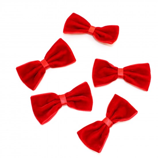 Velvet bows 7cm, 5pcs