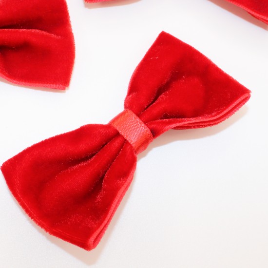 Velvet bows 7cm, 5pcs