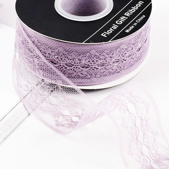 Lace ribbon 4cm/22m , grey-violet