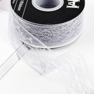 Mežģīņu lente 4cm/22m, "charcoal"