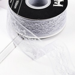 Mežģīņu lente 4cm/22m, "charcoal"
