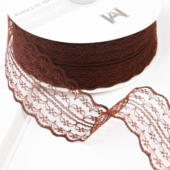 Mežģīņu lente 4.5cm/45m, "brown"