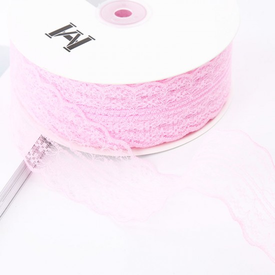 Mežģīņu lente 4.5cm/45m, "pink"
