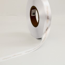 Satīna lente “Priecīgus svētkus” zelta hroma apdruka, 25 mm × 10 m