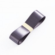 Satīna PREMIUM lente krāsa "charcoal" 2.5cm/40m