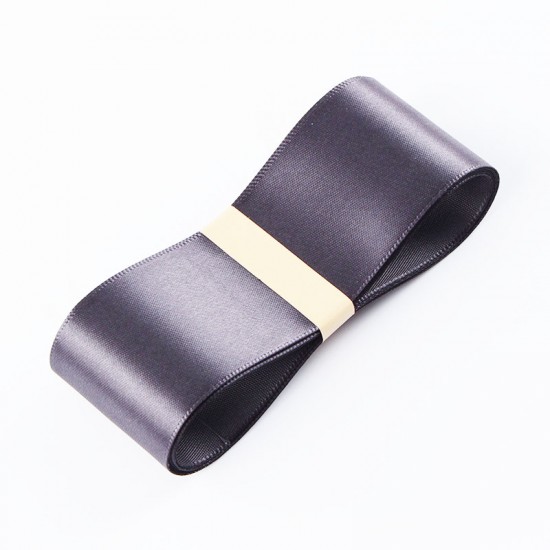 Satīna PREMIUM lente krāsa "charcoal" 3.8cm/45m