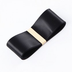 Satīna PREMIUM lente krāsa "black" 3.8cm/45m