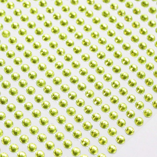 Self adhesive rhinestones  d4mm ,880 pcs, green