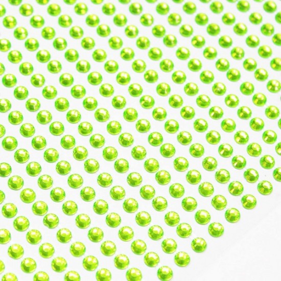 Self adhesive rhinestones  d4mm ,880 pcs, green