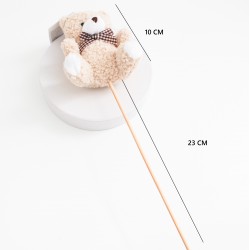 Plīša lācītis uz kociņa 1 gab., h10 cm., bēša krāsa