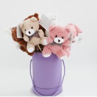 Плюшевый мишка на палочке 12 шт., h10 см.