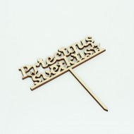 Wooden topper "PRIECĪGUS SVĒTKUS" 1pcs