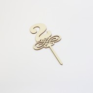 Svētku topperis cipars 2, 1gab.