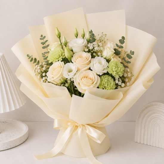 Waterproof Flower Wrapping Film BASIC, Matte, 60×60 cm, Cream (20 pcs)