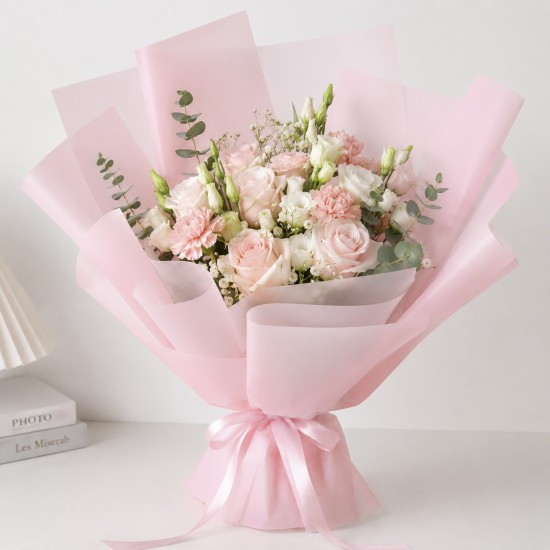 Waterproof Flower Wrapping Film BASIC, Matte, 60×60 cm, Light Pink (20 pcs)