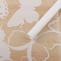 Waterproof flower paper BUTTERFLY TRANSPARENT 20sheets, white