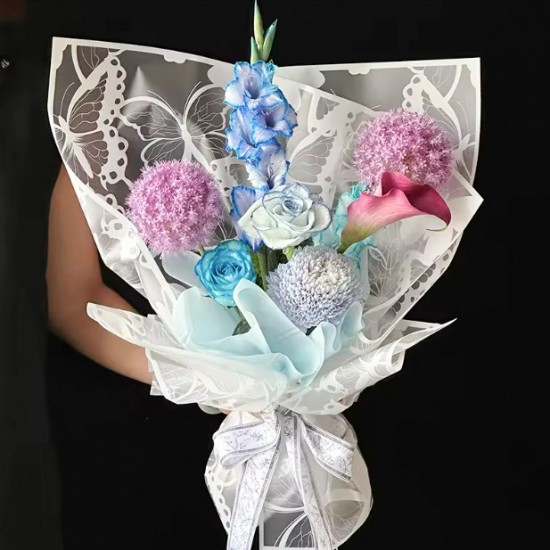 Waterproof flower paper BUTTERFLY TRANSPARENT 20sheets, white