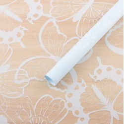 Ūdensizturīgais ziedu iepakojums BUTTERFLY TRANSPARENT 20loksnes, "lt.blue"