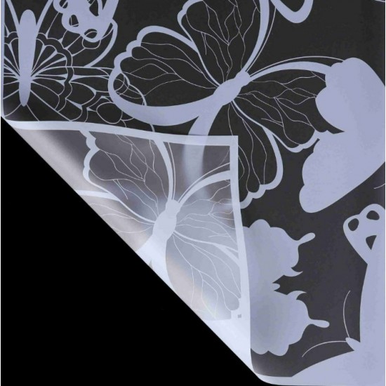 Ūdensizturīgais ziedu iepakojums BUTTERFLY TRANSPARENT 20loksnes, "lt.blue"