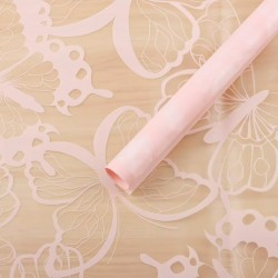 Ūdensizturīgais ziedu iepakojums BUTTERFLY TRANSPARENT 20loksnes, "pink"