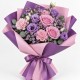 Divpusējs matēts ziedu un dāvanu iesaiņojums CANDY – Purple / Light Pink (20 loksnes)
