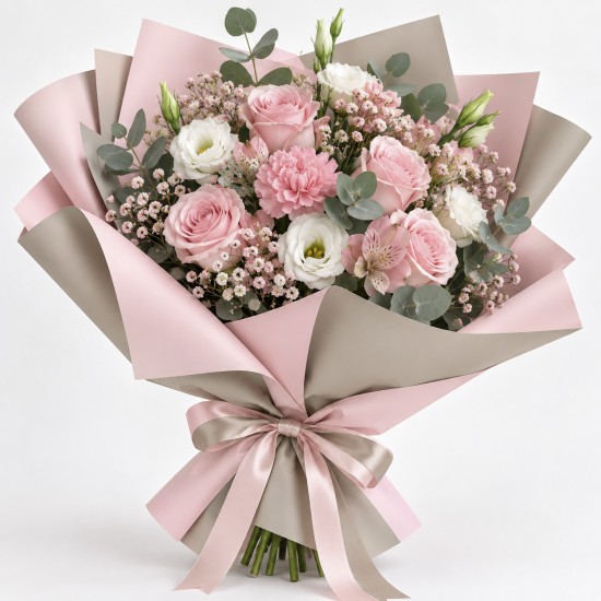 Double-Sided Matte Flower & Gift Wrapping CANDY – Light Pink / Taupe (20 sheets)