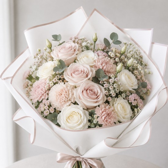 Водостойкая плёнка для упаковки цветов GOLDEN ROSE, White, 20 листов