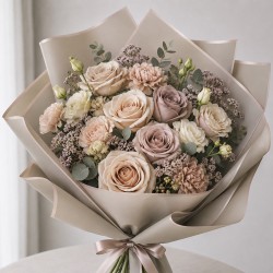Ūdensizturīga ziedu iesaiņošanas plēve GOLDEN ROSE, Taupe, 20 loksnes